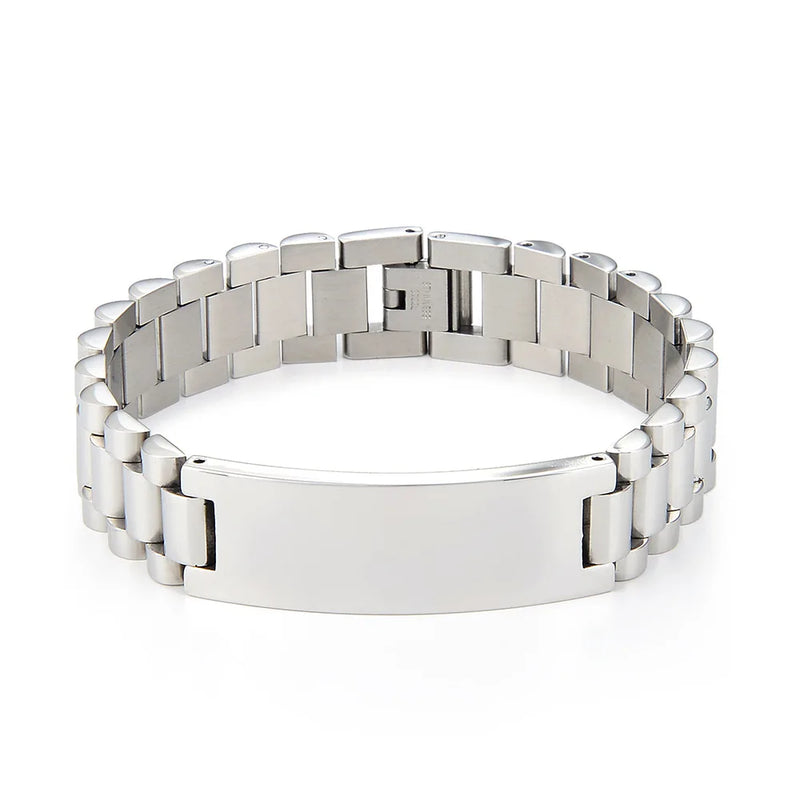 SB14 Stainless Steel Zircon Roman Numeral Bracelet Women's Charm Bangle