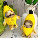 Banana Cat Plush Keychain with Sound, Funny Pendant for Kids