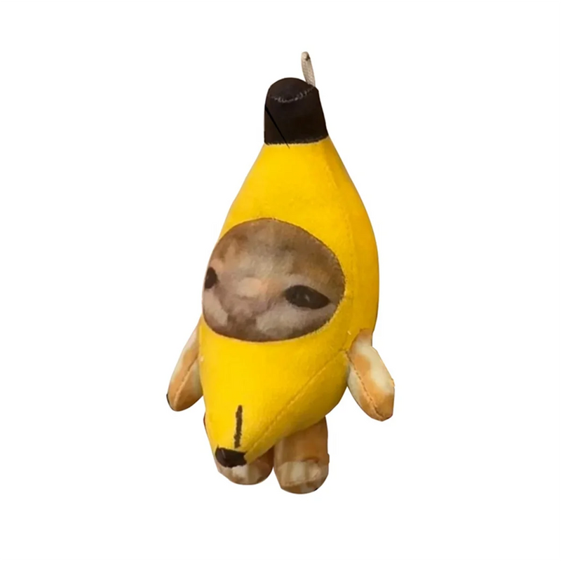 Banana Cat Plush Keychain with Sound, Funny Pendant for Kids