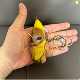 Banana Cat Plush Keychain with Sound, Funny Pendant for Kids
