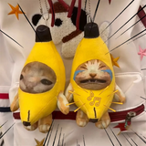 Banana Cat Plush Keychain with Sound, Funny Pendant for Kids
