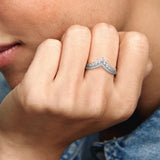 Princess Love Heart Rings Set Zircon Wedding Engagement