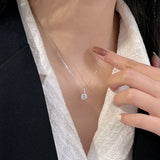 Geometric Zircon Necklace Water Drop Crystal Choker