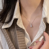 Geometric Zircon Necklace Water Drop Crystal Choker