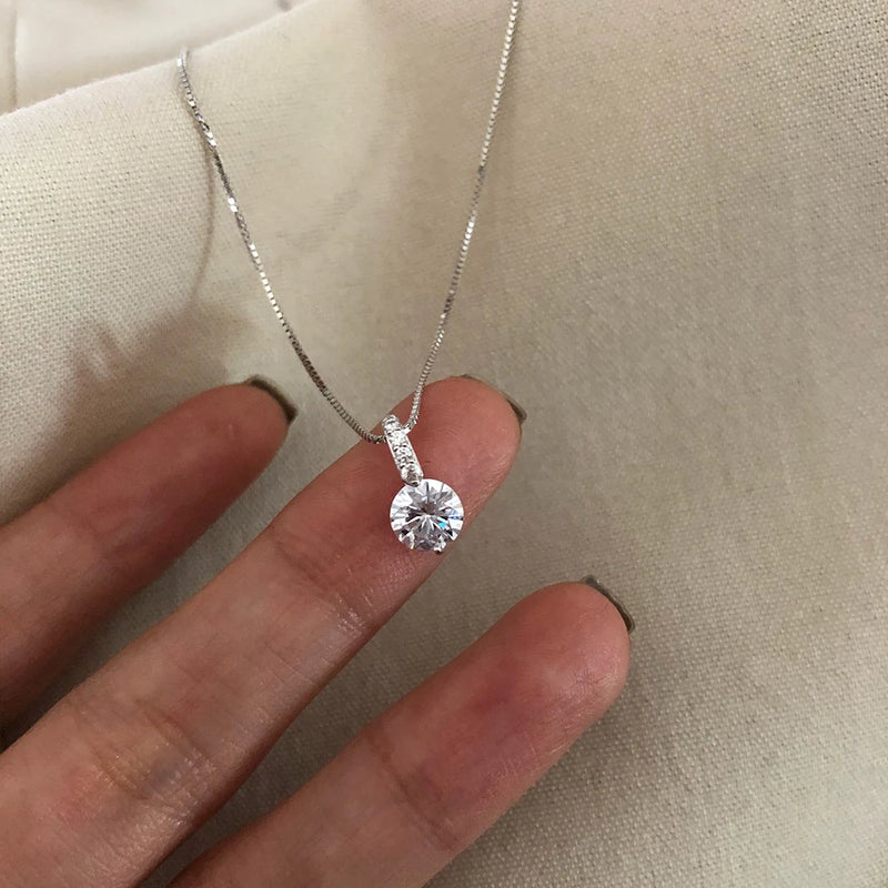 Geometric Zircon Necklace Water Drop Crystal Choker