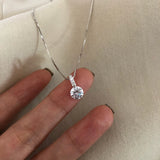 Geometric Zircon Necklace Water Drop Crystal Choker