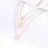 V Letter Long Necklace 3 Chains Sets For Women High Charm Lady Jewelry