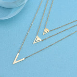 V Letter Long Necklace 3 Chains Sets For Women High Charm Lady Jewelry