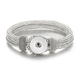 Rhinestone Leather Bracelets Snap Jewelry Gift