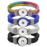 Rhinestone Leather Bracelets Snap Jewelry Gift