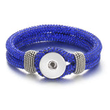 Rhinestone Leather Bracelets Snap Jewelry Gift