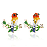 Cartoon Animal Rhinestone Stud Earrings for Women