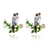 Animal Rhinestone Stud Earrings Cartoon Metal Charms Statement Earring