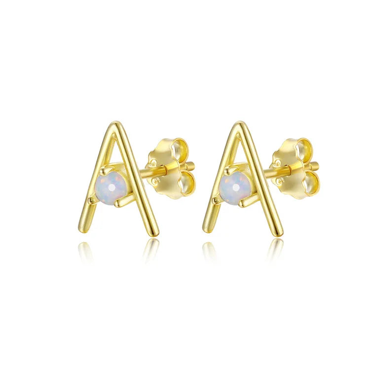 SE14 Stone Earrings Silver Double Stud Earrings For Women
