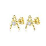 SE14 Stone Earrings Silver Double Stud Earrings For Women