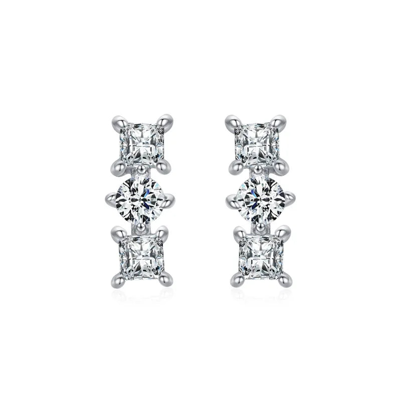 SE20 Rhinestone Stud Earrings Clear Stone Wedding Jewelry