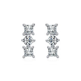 SE20 Rhinestone Stud Earrings Clear Stone Wedding Jewelry