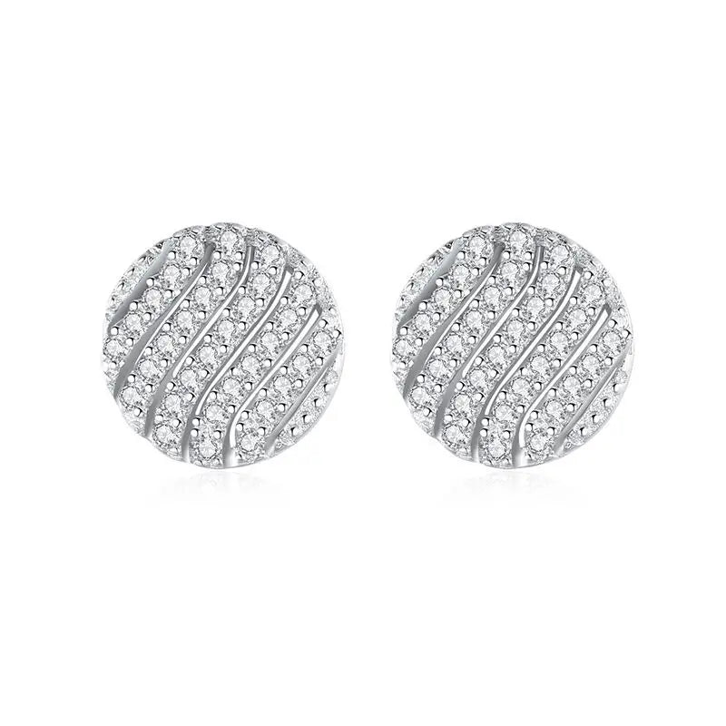 Cubic Zirconia Stud Earrings 925 Sterling Silver