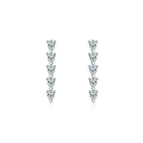 SE22 Silver Needle Crystal Hoop Earrings For Women