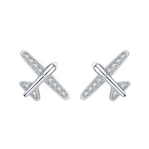 Romantic Silver Sparkling Zircon Stud Earrings