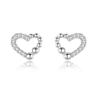 Romantic Silver Sparkling Zircon Stud Earrings