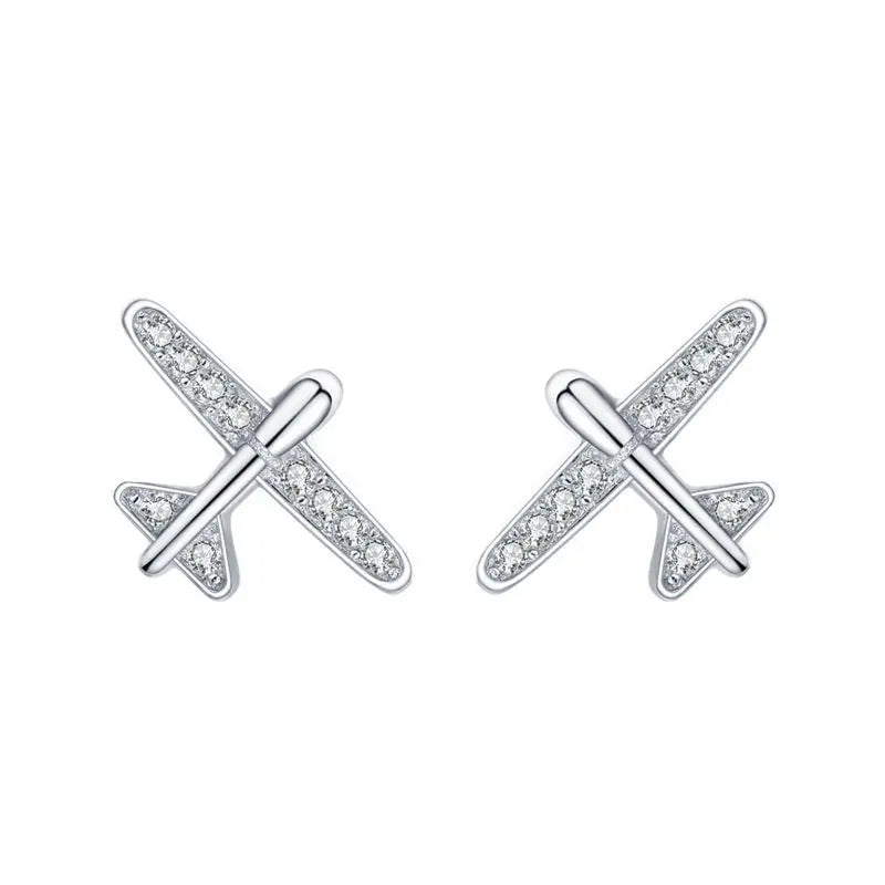 Romantic Silver Sparkling Zircon Stud Earrings