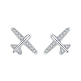 Romantic Silver Sparkling Zircon Stud Earrings