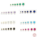 SE7 Dark Green Crystal Perforated Earrings Set