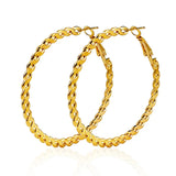 SE9 Silver Rainbow Zircon CZ Big Hoops Circle Earring Round Piercing
