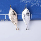 10 PCS 50x16mm Leaf Pendant Metal Alloy for DIY Jewelry Making