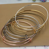 10 PCS Metal Copper 65*2mm Bangle Base 7 Colors Plated Adjustable Bracelet