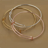 10 PCS Metal Copper 65*2mm Bangle Base 7 Colors Plated Adjustable Bracelet