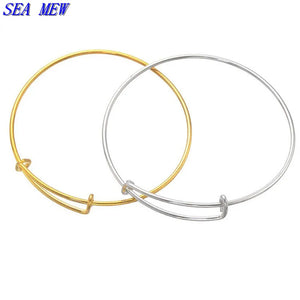 10 PCS Metal Copper 65*2mm Bangle Base 7 Colors Plated Adjustable Bracelet