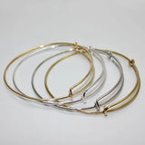 10 PCS Metal Copper 65*2mm Bangle Base 7 Colors Plated Adjustable Bracelet