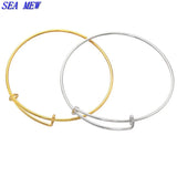 10 PCS Metal Copper 65*2mm Bangle Base 7 Colors Plated Adjustable Bracelet