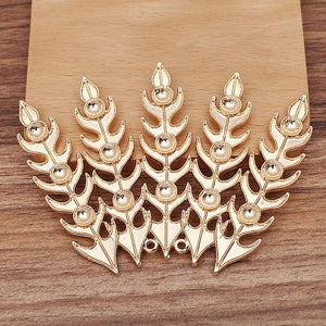 10 PCS Retro Palace Bride Headwear Metal Feather Accessories