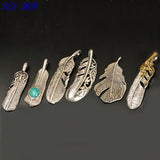 10 PCS Vintage Metal Zinc Alloy Antique Silver Buddha Leaf Pendant Charm