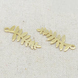 100 PCS 11*28mm Metal Raw Brass Leaves Pendant DIY Jewelry Accessories