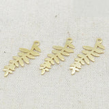 100 PCS 11*28mm Metal Raw Brass Leaves Pendant DIY Jewelry Accessories