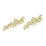 100 PCS 11*28mm Metal Raw Brass Leaves Pendant DIY Jewelry Accessories