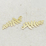 100 PCS 11*28mm Metal Raw Brass Leaves Pendant DIY Jewelry Accessories