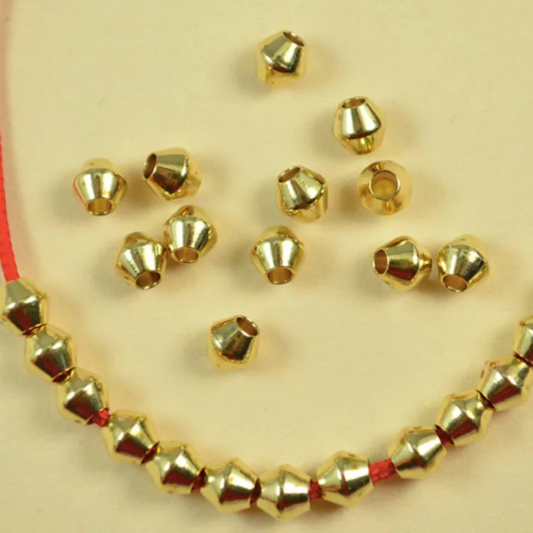 100 PCS Rhombus Brass Spacer Beads for Jewelry Making