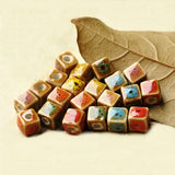 100PCS 8mm Square Ceramic Spacer Beads For Jewelry Making