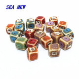 100PCS 8mm Square Ceramic Spacer Beads For Jewelry Making