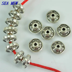 100PCS Antique Silver Spacer Beads Vintage Metal Alloy Spacer Beads