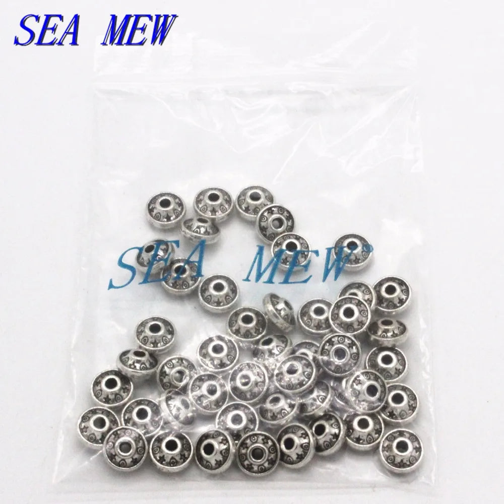 100PCS Antique Silver Spacer Beads Vintage Metal Alloy Spacer Beads