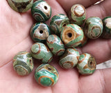 20 PCS Vintage Tibetan Dzi Beads, Round Flat Spacer Beads Jewelry Making