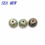 20 PCS Vintage Tibetan Dzi Beads, Round Flat Spacer Beads Jewelry Making