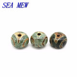 20 PCS Vintage Tibetan Dzi Beads, Round Flat Spacer Beads Jewelry Making