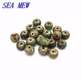 20 PCS Vintage Tibetan Dzi Beads, Round Flat Spacer Beads Jewelry Making